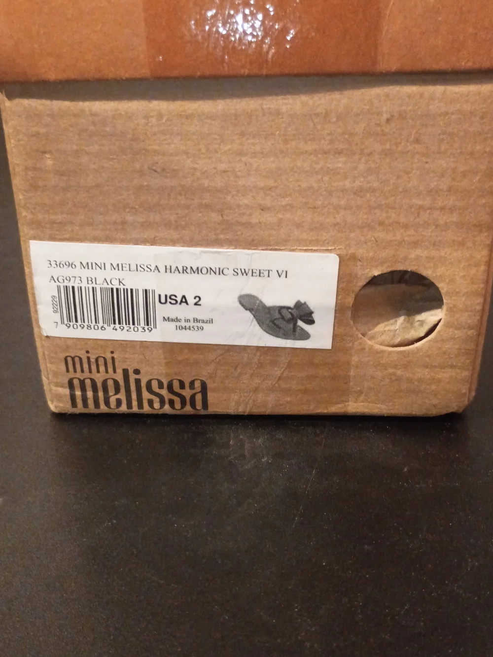 Mini Melissa Black Bow Jelly Sandals